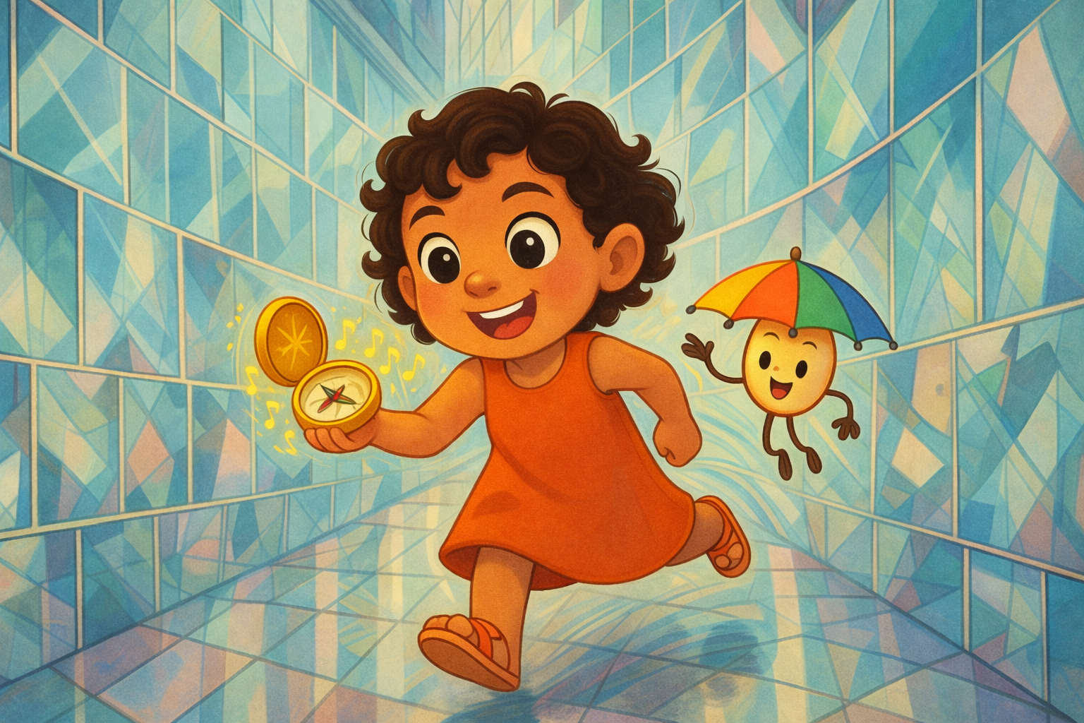 Ilustração da história A Bússola que Gostava de Dançar