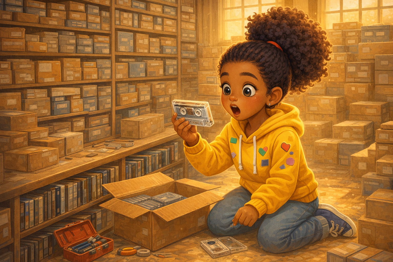 Ilustração da história Dandara e Cássia, a Fita que Guardava Vozes