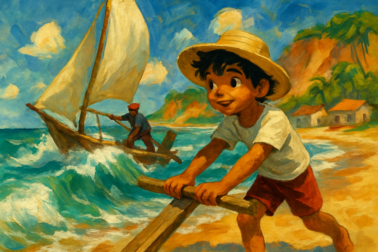 Ilustração da história A Jangada dos Sonhos