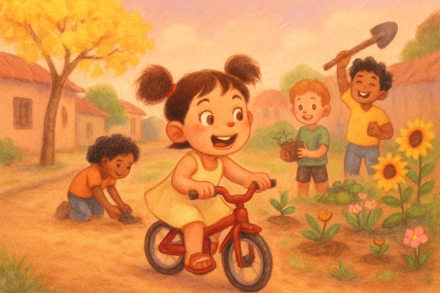 Ilustração da história O Jardim Compartilhado