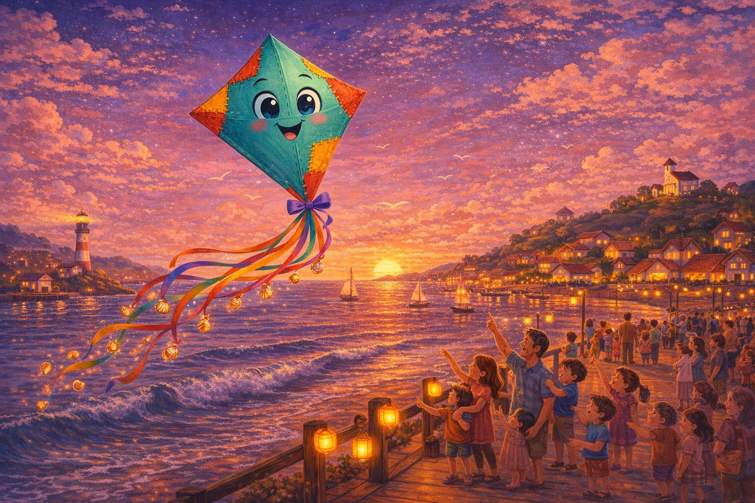 Ilustração da história Pirueta, a Pipa que Queria Conhecer o Mar